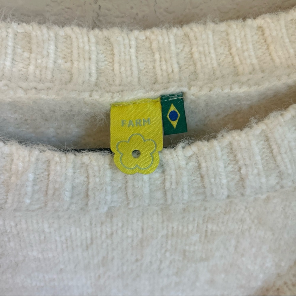 Farm Rio Cream Sweater Size P/S - Picture 3 of 11
